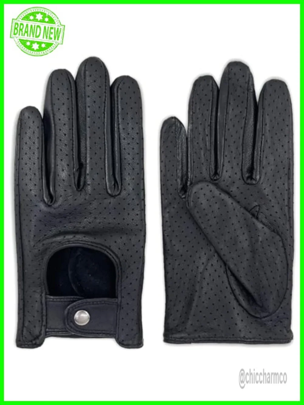Elegant Genuine Lambskin Leather Touchscreen Driving Gloves